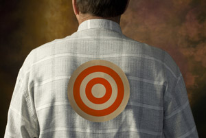 Man target back