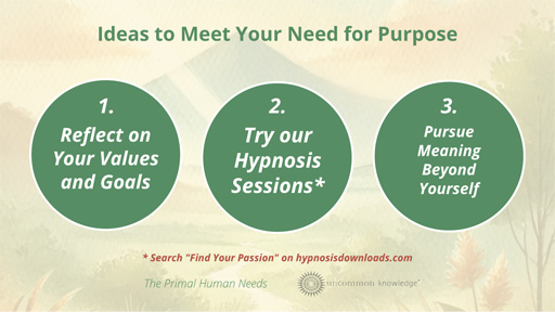 Ideas to meet your need for purpose