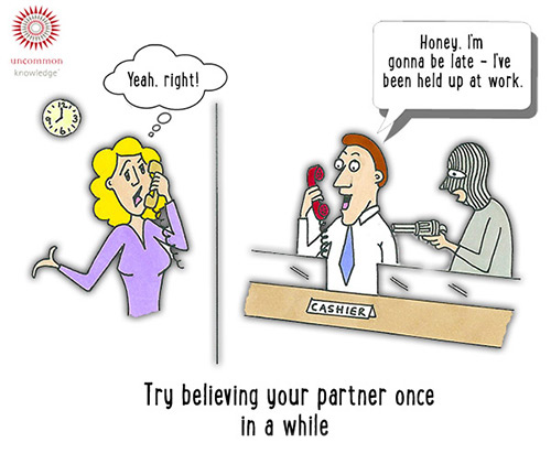 Trust your partner cartoon