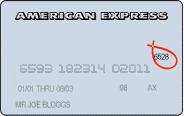 Diagram showing the location of the Security Code on an example American Express Card.