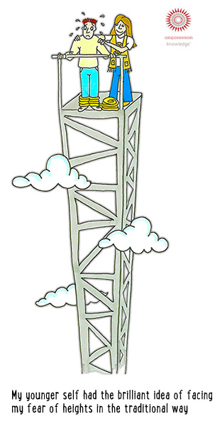 scared of heights clipart people