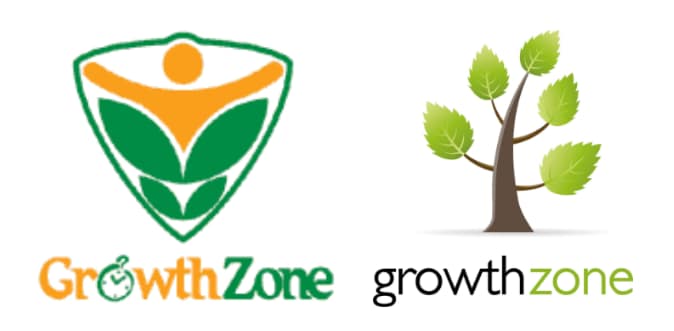 Growth Zone logos, old and new.